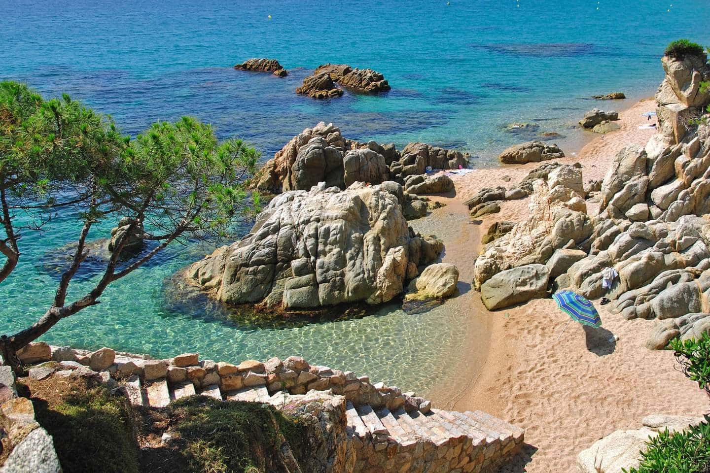 costa brava coast near tossa de marmediterranean sea spain