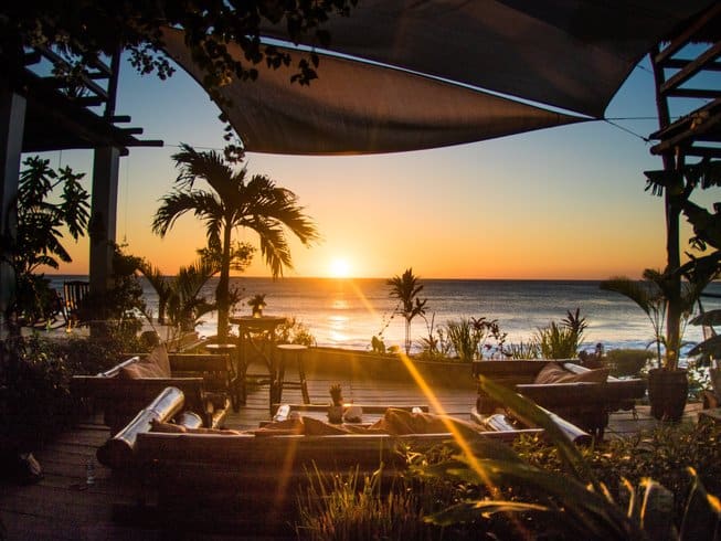 Sunset at Sandino Leon Nicaragu surf camp