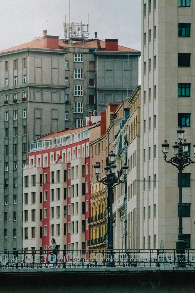 Colourful buildings in Bilbao