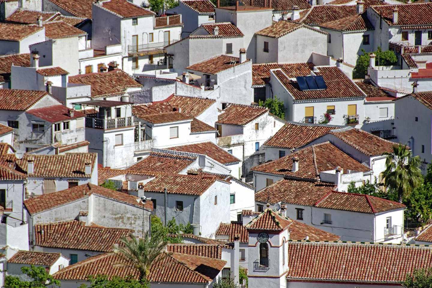 Whitewashed buildings in Malaga